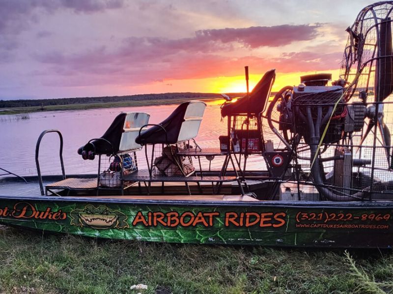airboat ride at sunset