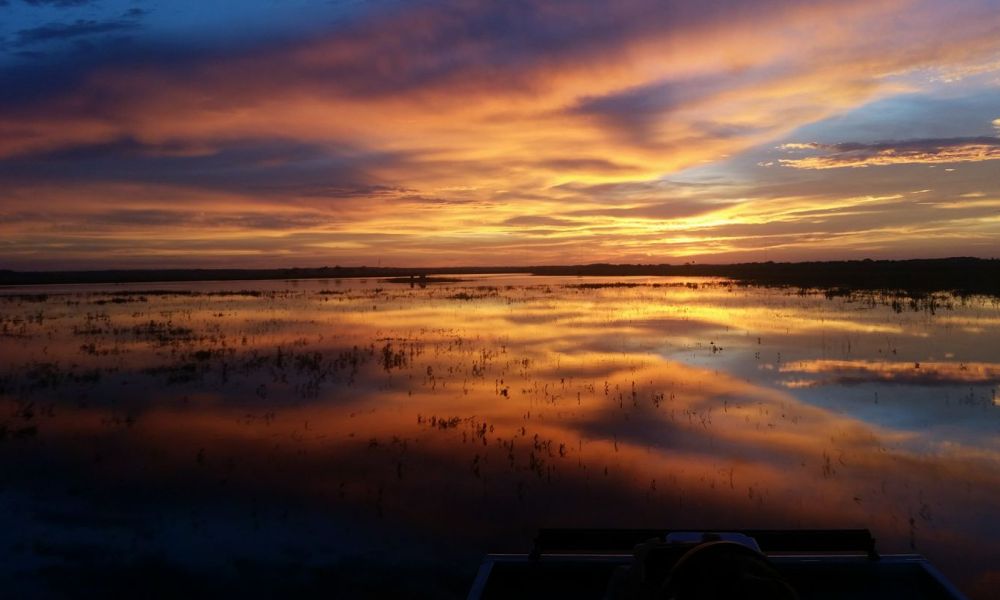 Sunset viewed from Capt Duke's airboat